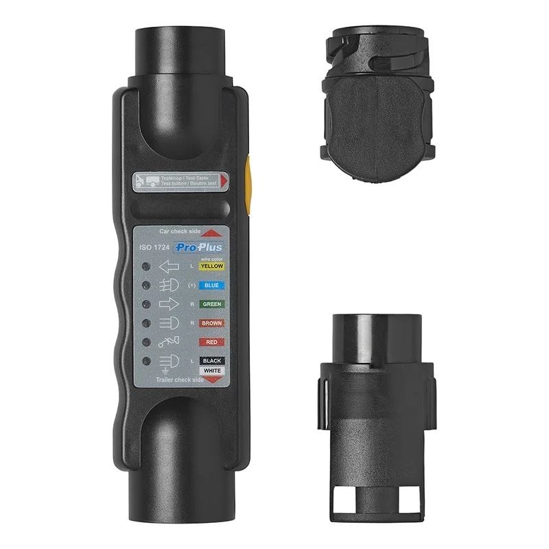 Stekkertester 7-polig 12V set met 2 adapters in blister