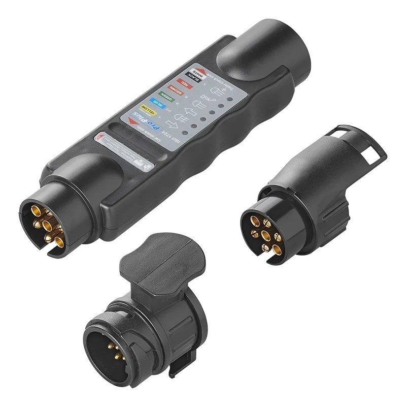 Stekkertester 7-polig 12V set met 2 adapters in blister