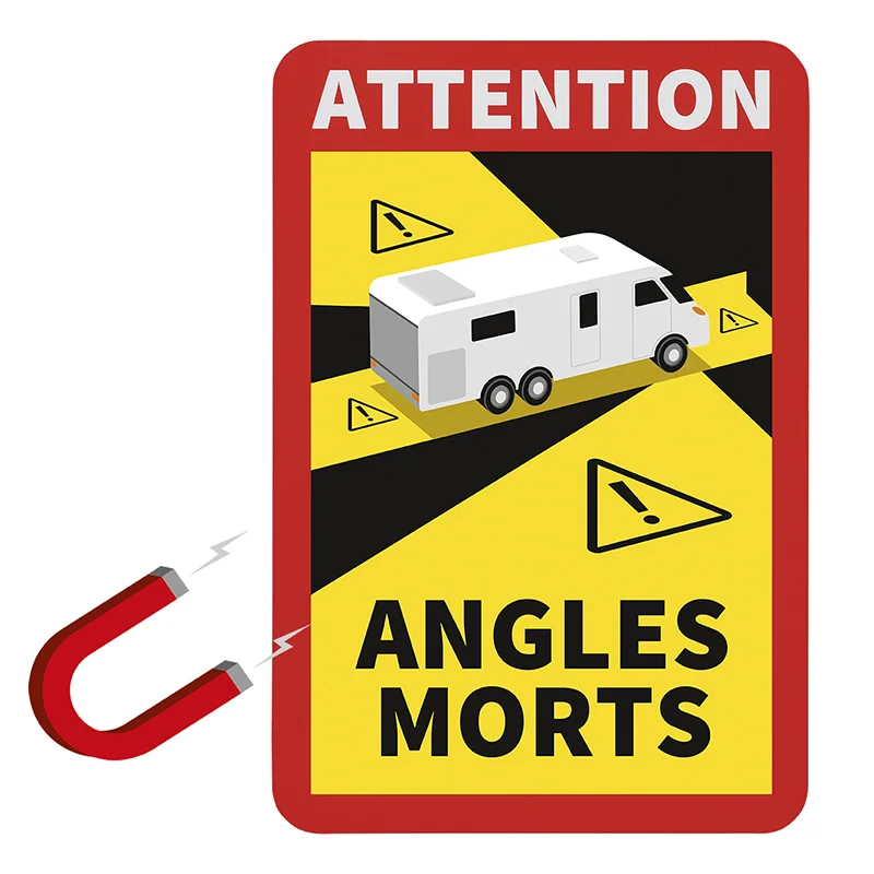 Magneetsticker blinde hoek voor de camper