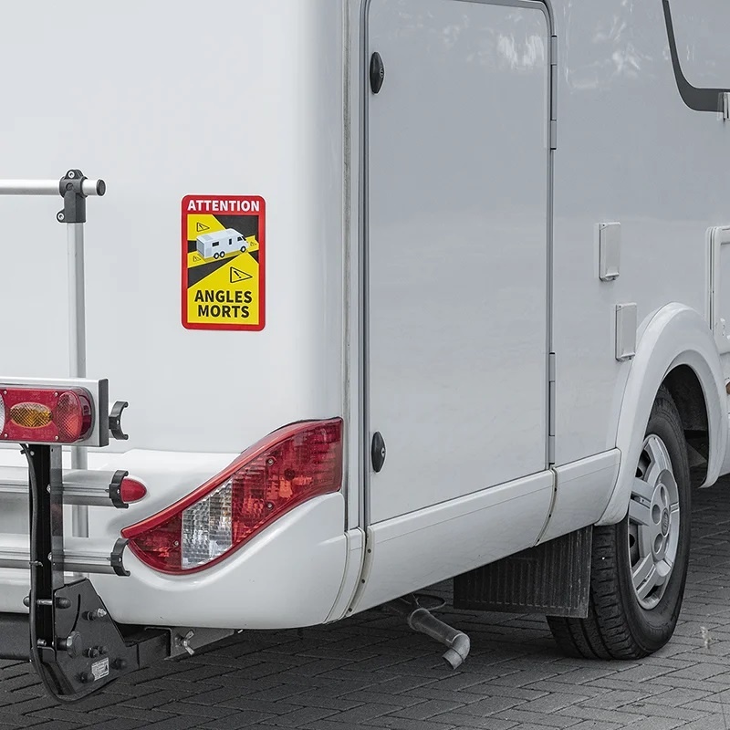 Magneetsticker blinde hoek voor de camper