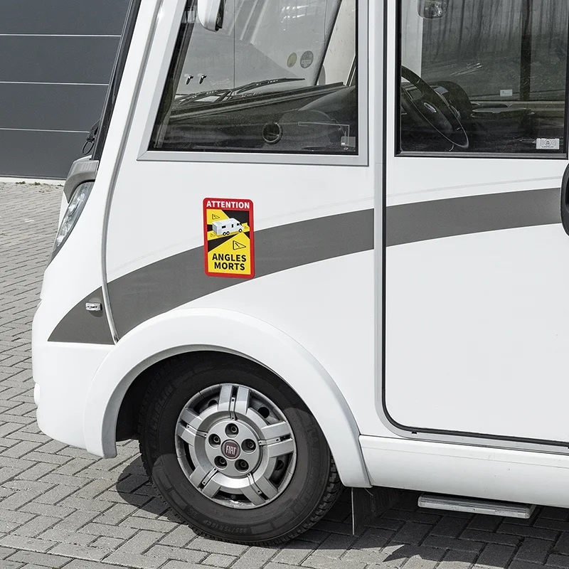 Magneetsticker blinde hoek voor de camper