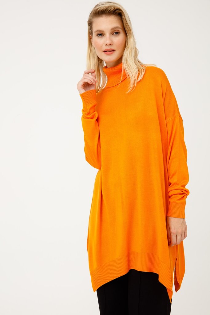 On Fashion Tunique tricot à col dégagé - orange