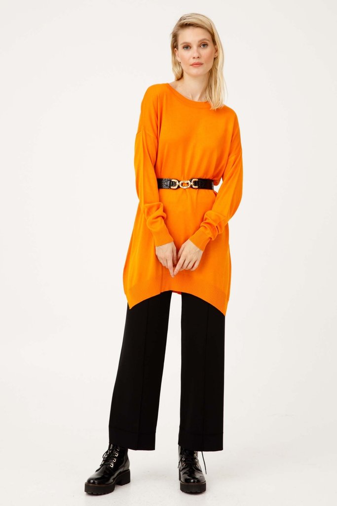 On Fashion Tunique tricot col ras-du-cou - orange