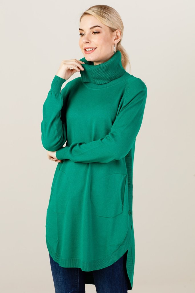 On Fashion Tunique tricot à col dégagé - vert