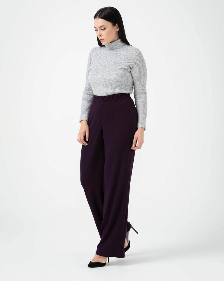 Seçil GalaXi Pantalon taille comfort à pattes larges - Violet