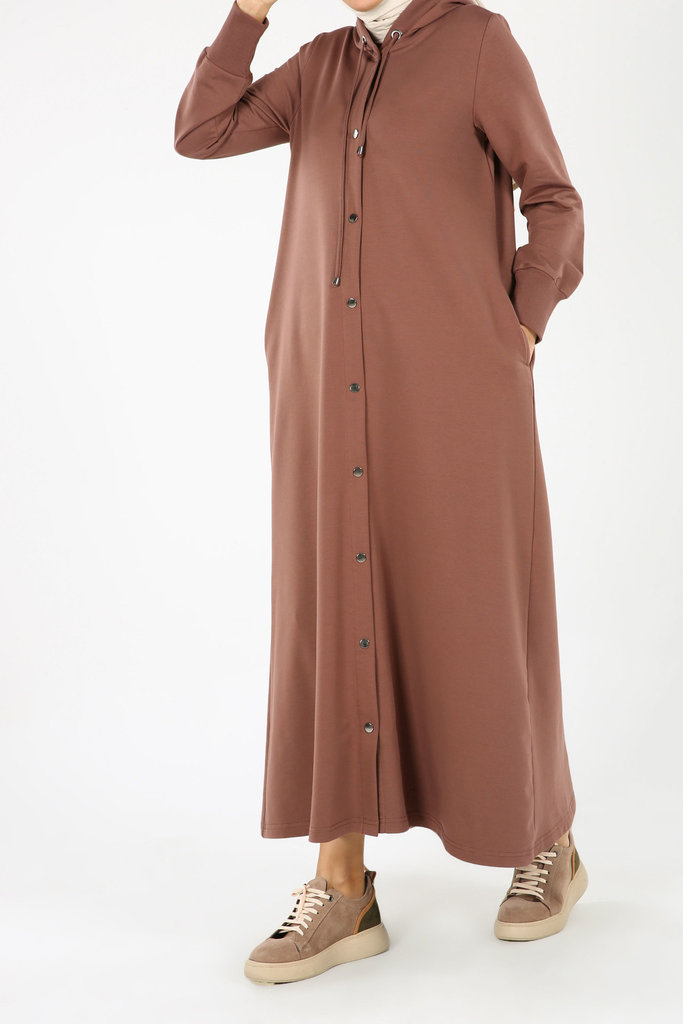 Allday Abaya à capuche avec fermeture à oeillets