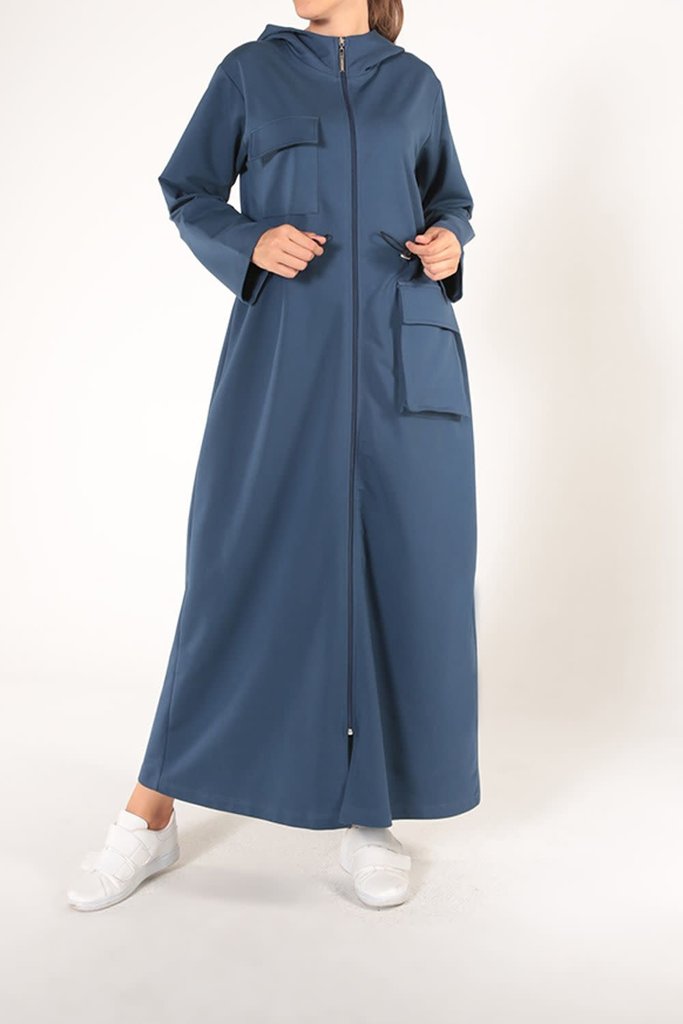 Allday Abaya zippée avec poches et capuche