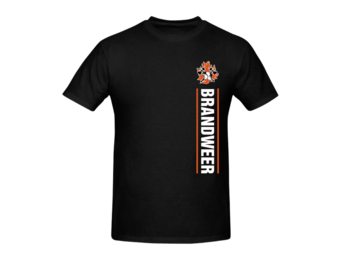 Brandweer vertikaal borst + brandweer op rug T-Shirt