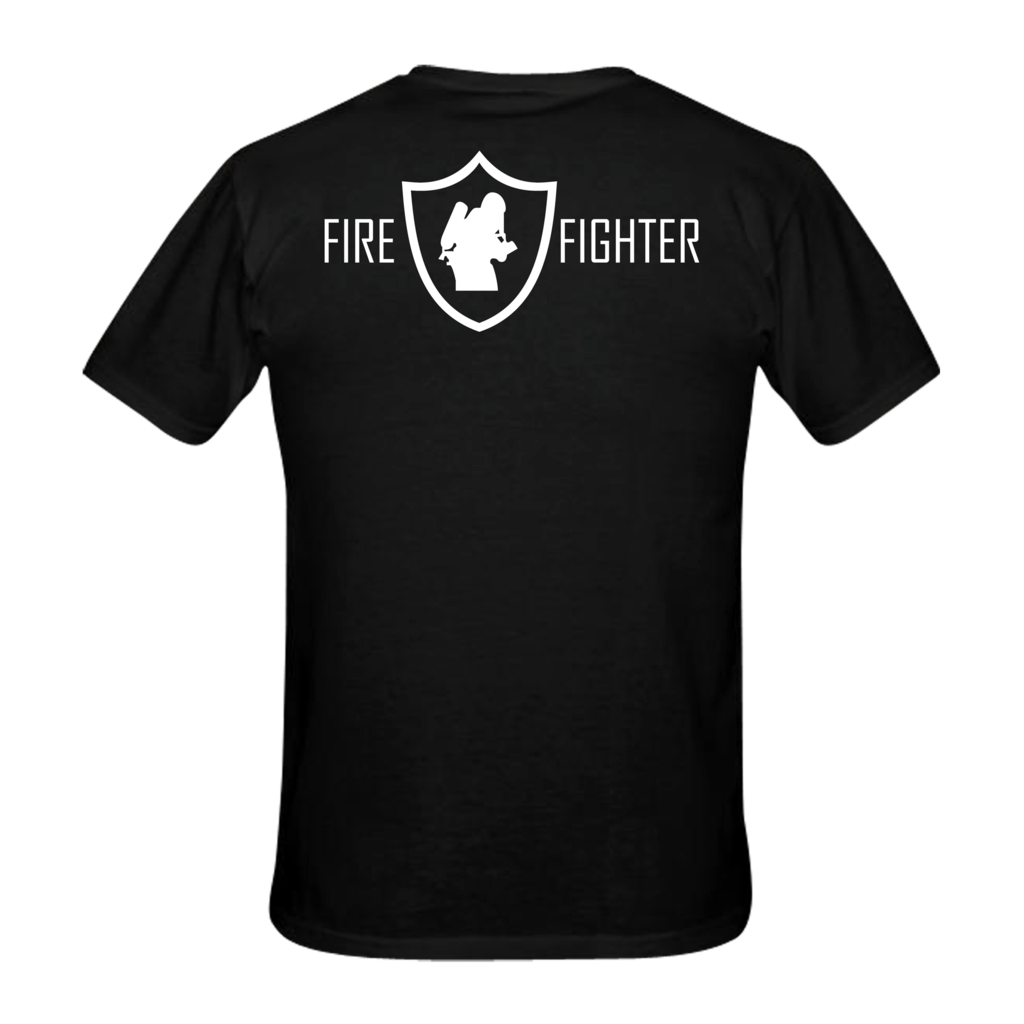 Firefighter in shield op rug + borstlogo T-Shirt