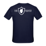 Firefighter in shield op rug + borstlogo T-Shirt