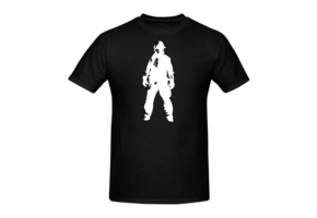 Fireman standing borst + brandweer op rug T-Shirt