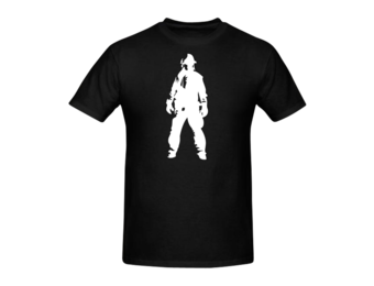 Fireman standing borst + brandweer op rug T-Shirt