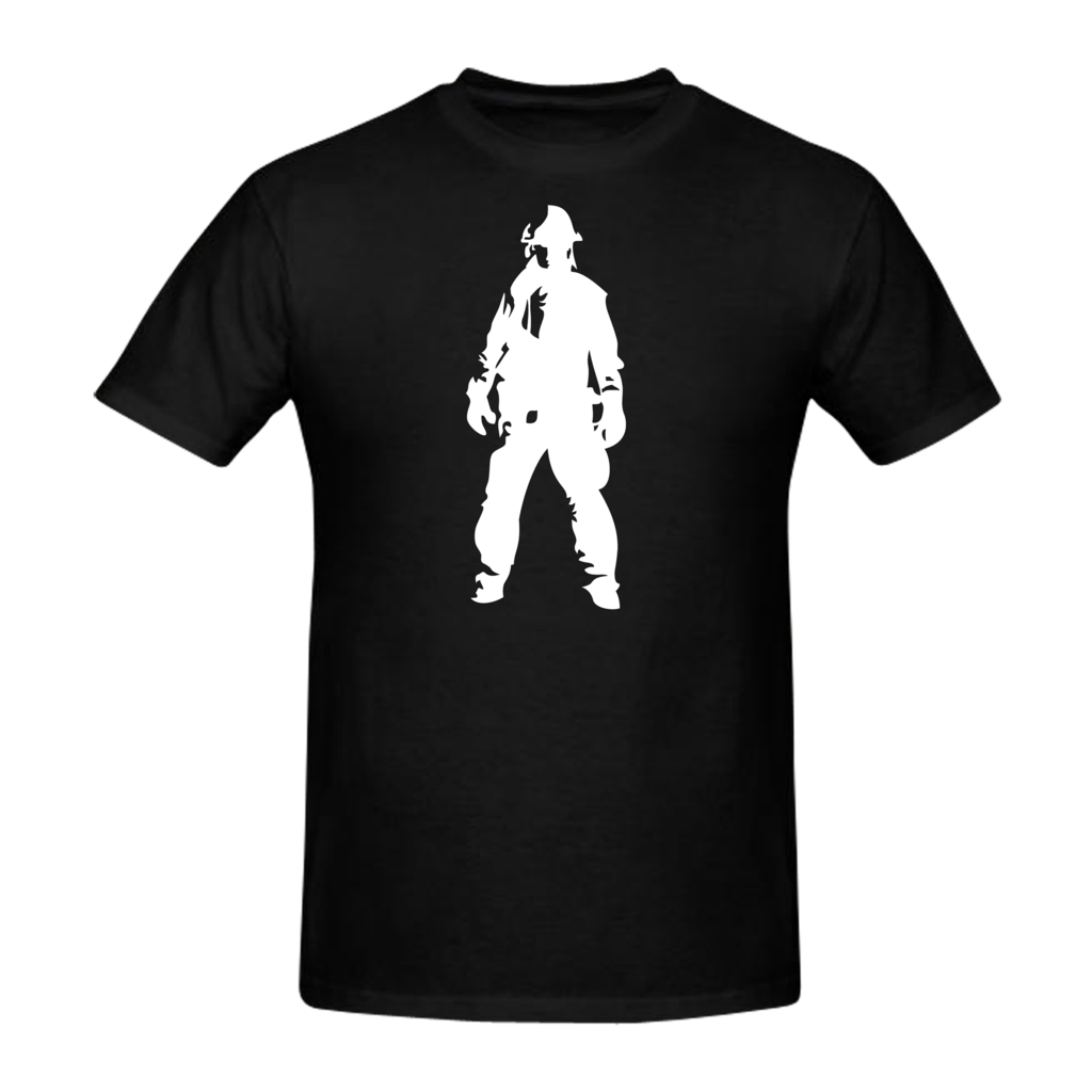 Fireman standing borst + brandweer op rug T-Shirt