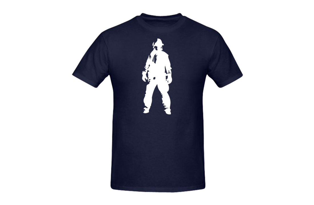 Fireman standing borst + brandweer op rug T-Shirt