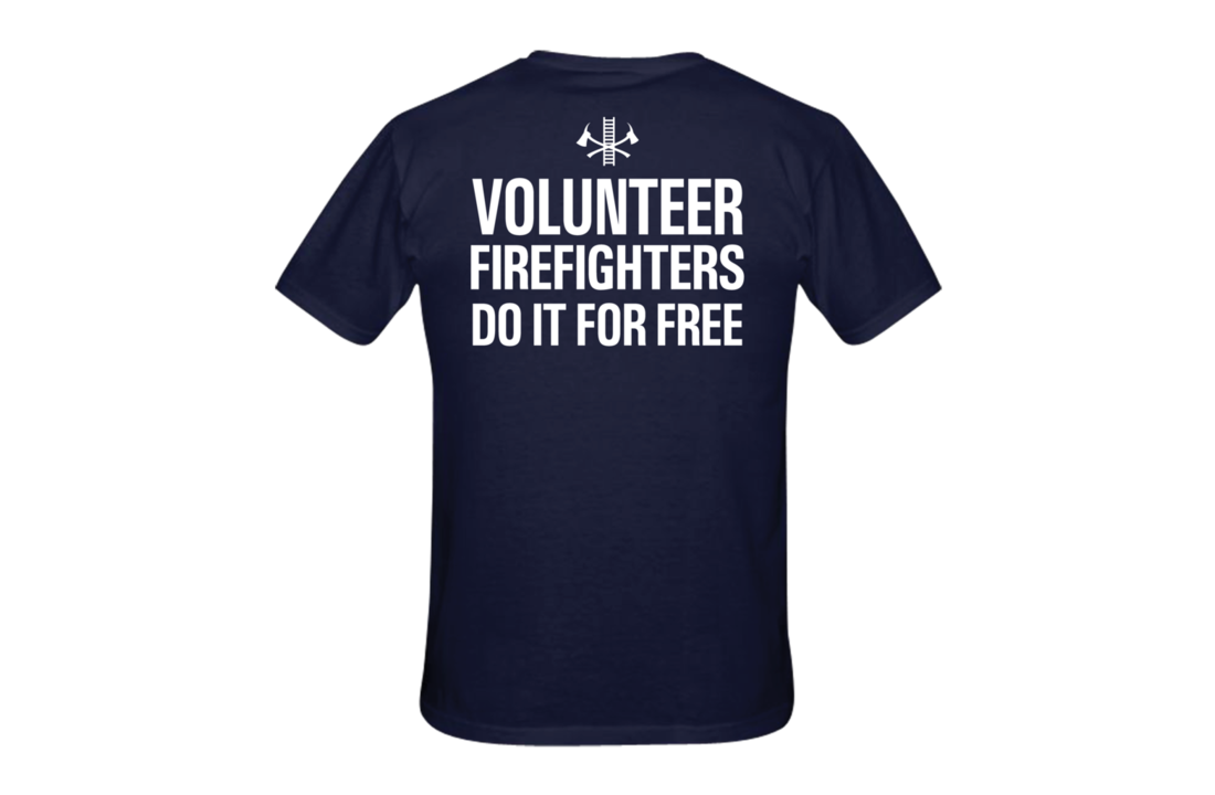 Volunteers do it... rug + brandweer op borst T-Shirt