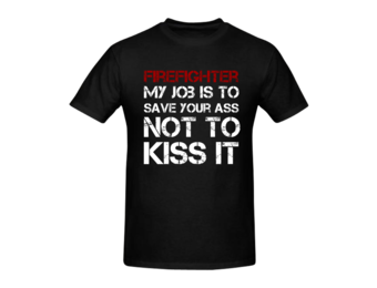 My job is to save... borst + brandweer op rug T-Shirt
