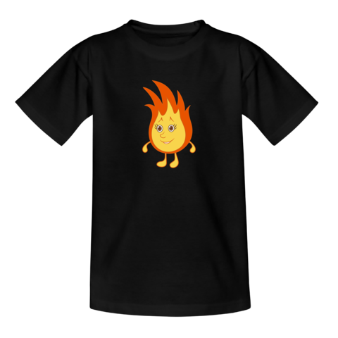Kids funny flame borst + brandweer op rug T-Shirt