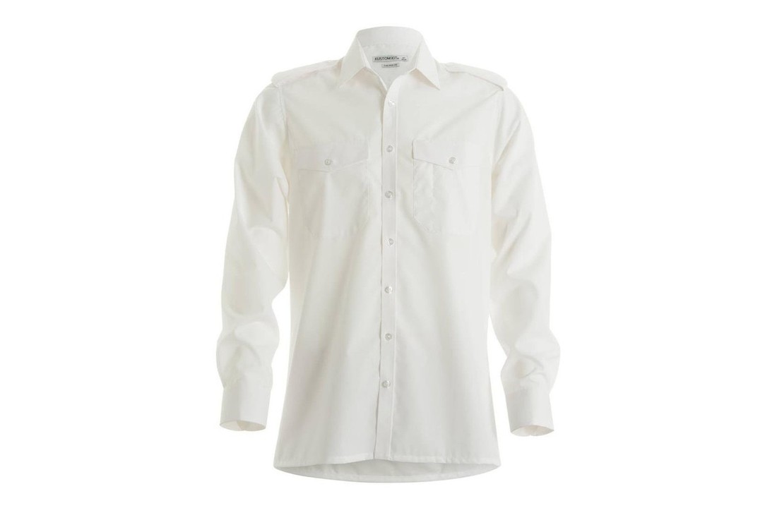 Uniformhemd wit - lange mouwen
