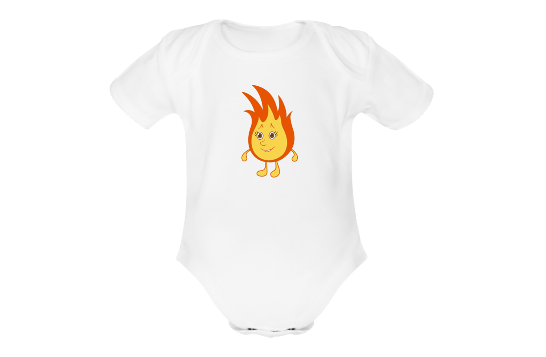 Baby funny flame borst rompertje