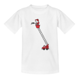Kids ladderwagen borst + brandweer op rug T-Shirt