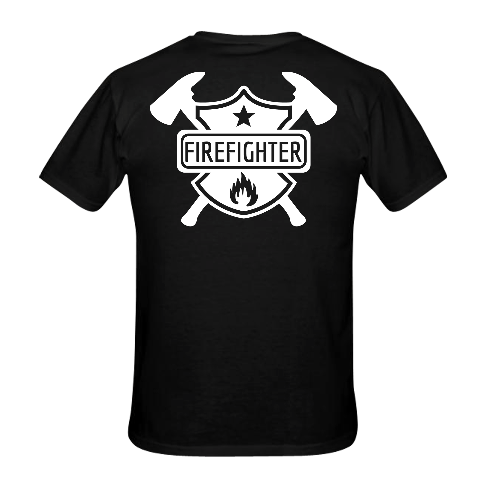 Firefighter Shield rug + borstlogo T-Shirt