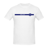Blauwe lijn borst + ambulance op rug T-Shirt