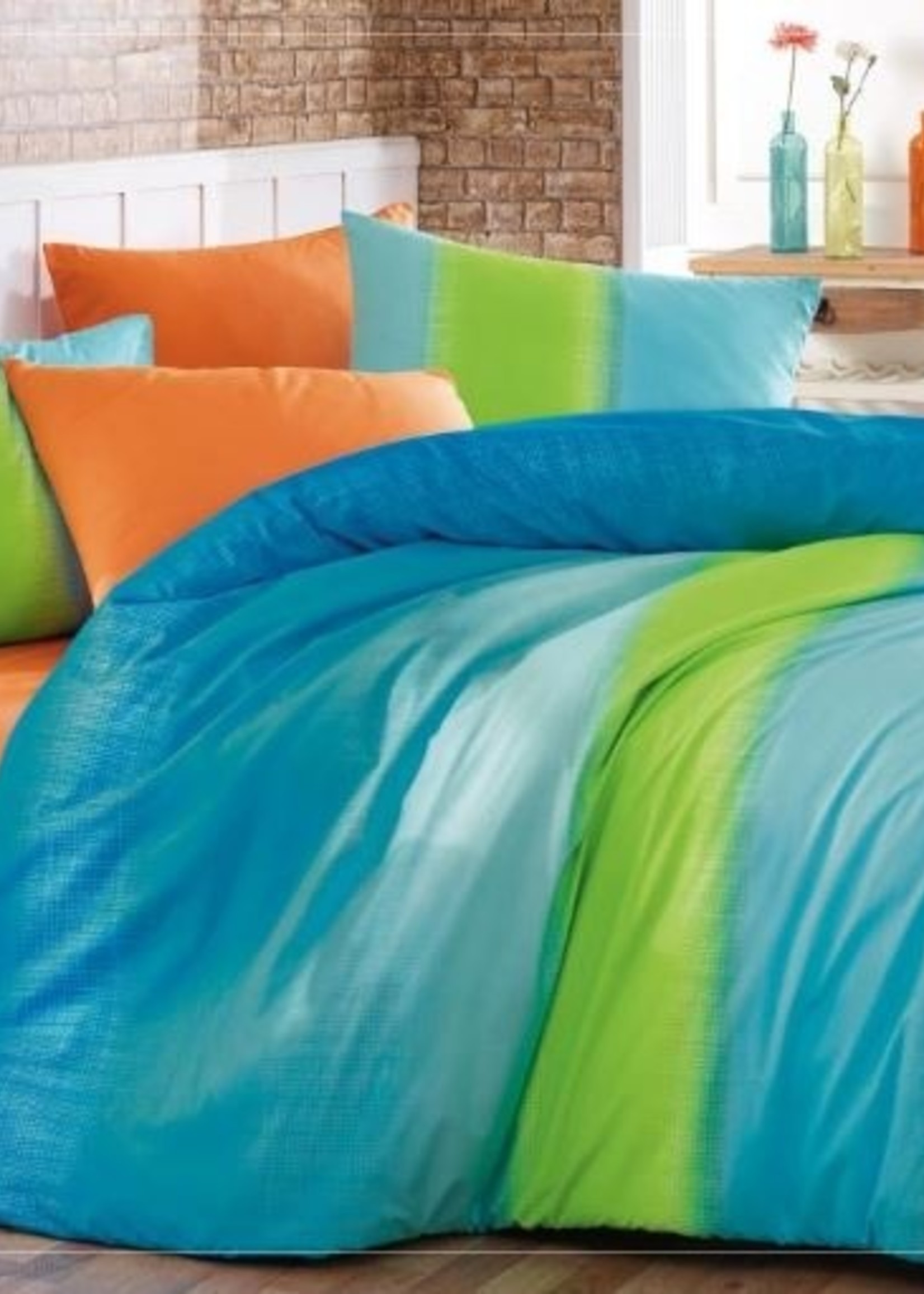 COLORFUL BLUE RANFORCE DUVET COVER SET