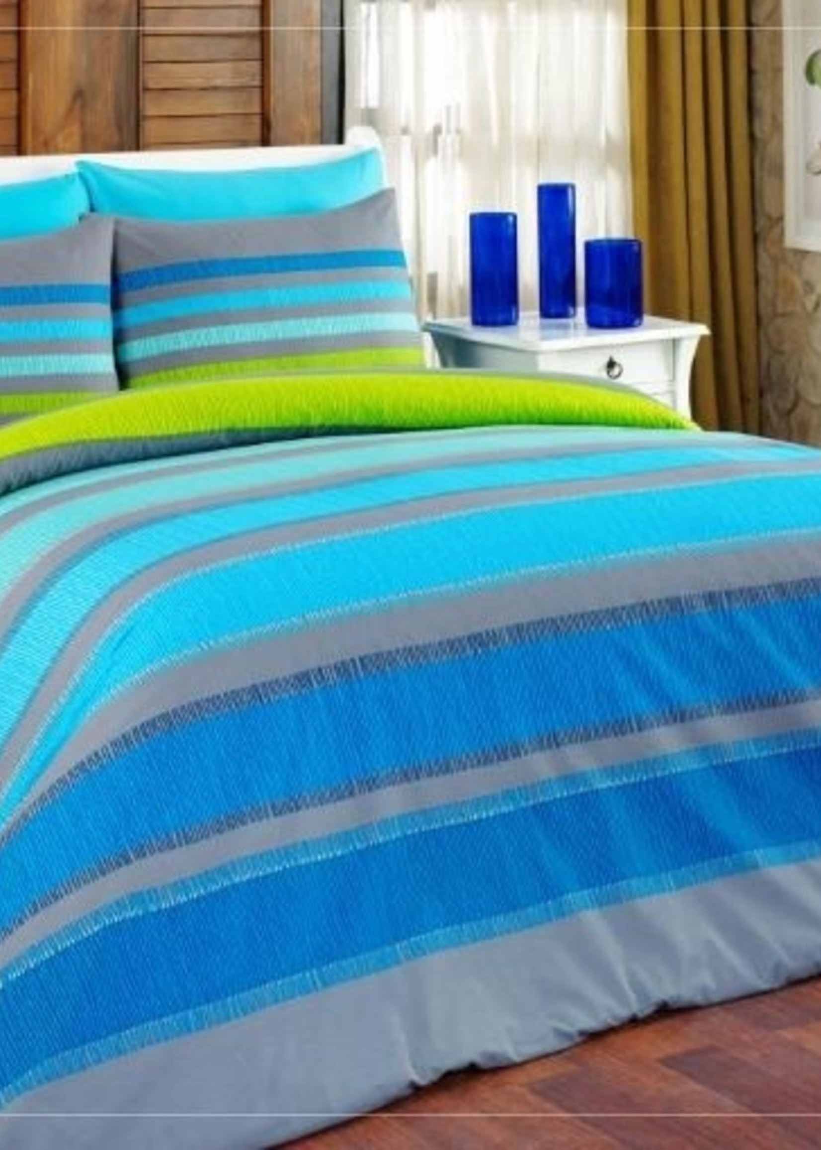 ELLE BLUE RANFORCE QUILT COVER SET