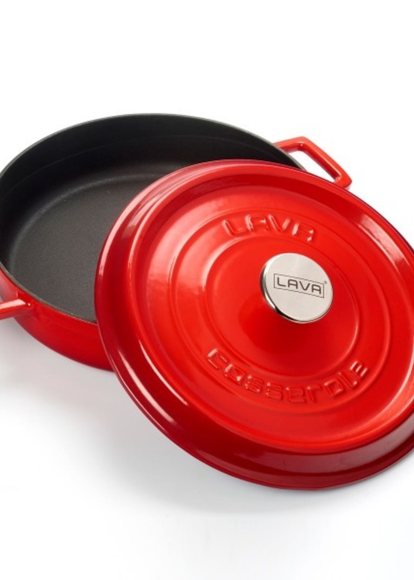 Lava Casting Multi-Purpose Shallow Pot Red 28 cm LV Y ST 28 K2