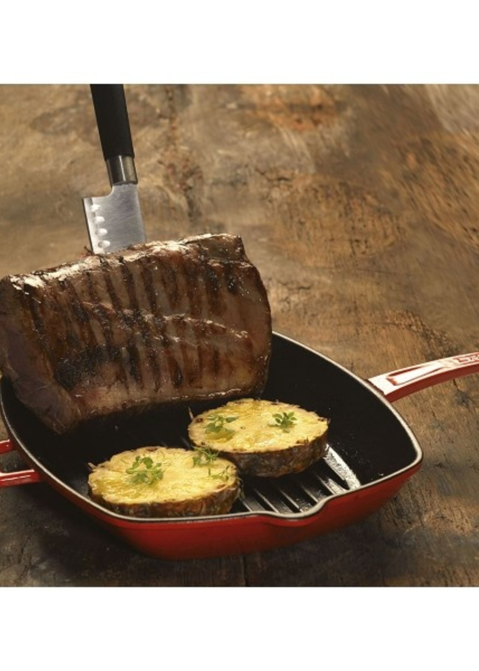 Lava Casting Red Grill Pan Metal Handle 28 cm LV P GT 2828 K0