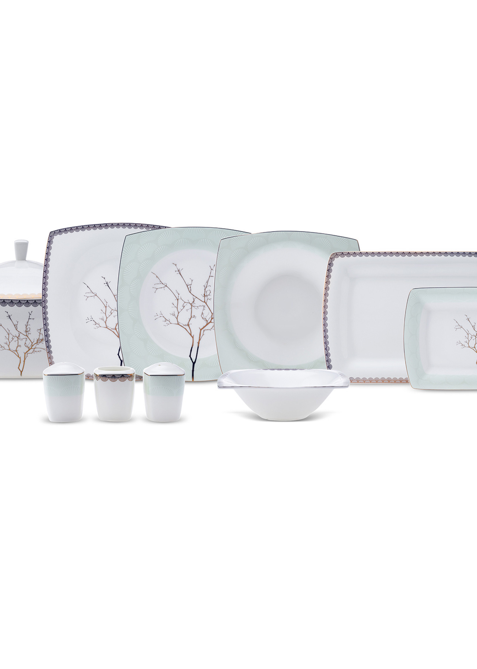 Karaca Fine Pearl Banyan 62 Pieces Dinnerware Set for 12 Persons