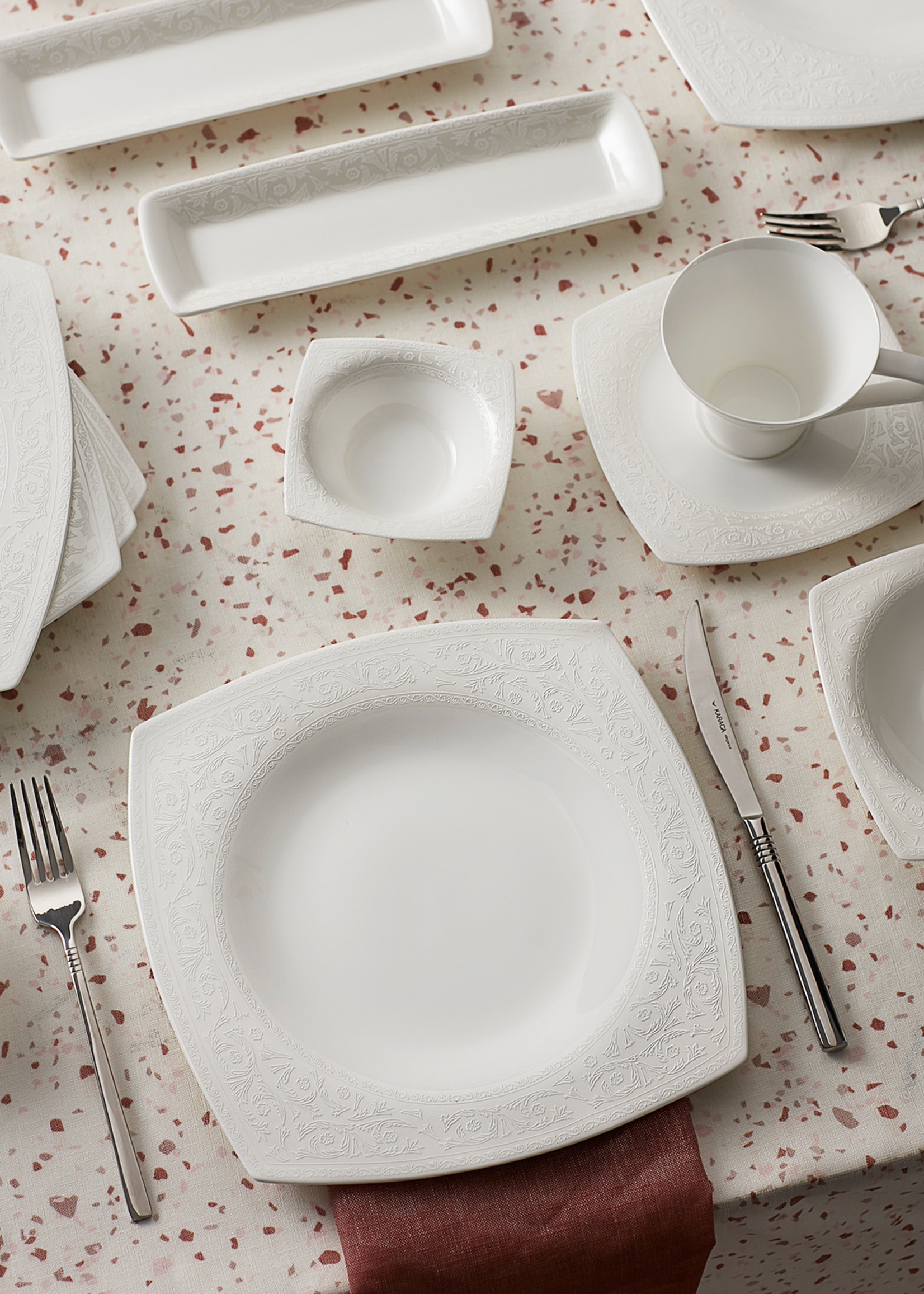 Karaca Fine Pearl Roma 26 Pieces 6 Person Pearl Breakfast/Serving Set