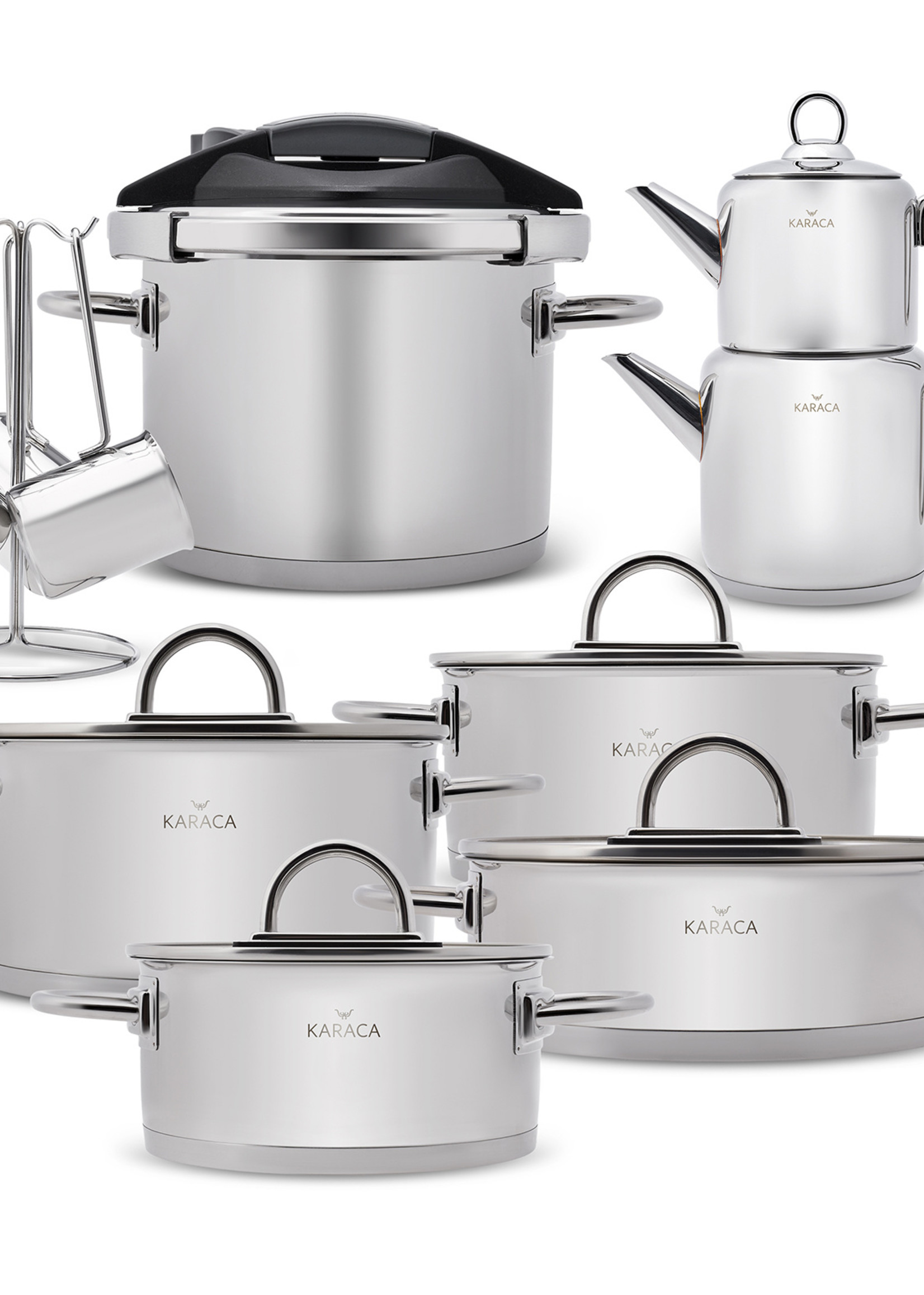 Karaca Platinum Stainless Steel 17 Pieces Wedding Cookware Set