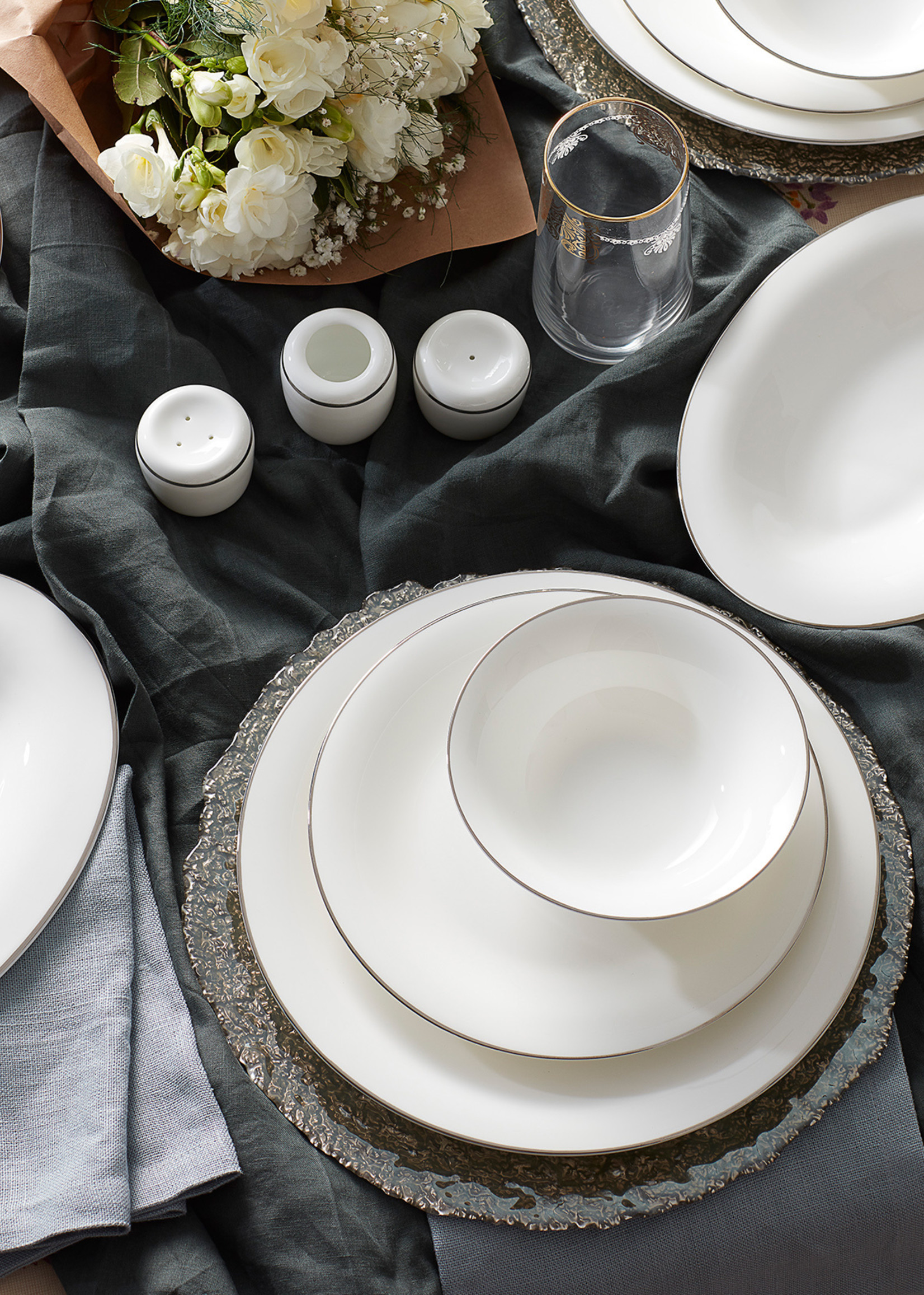 Karaca Fine Pearl Fame 58 Pieces Pearl Dinnerware Set for 12 Persons