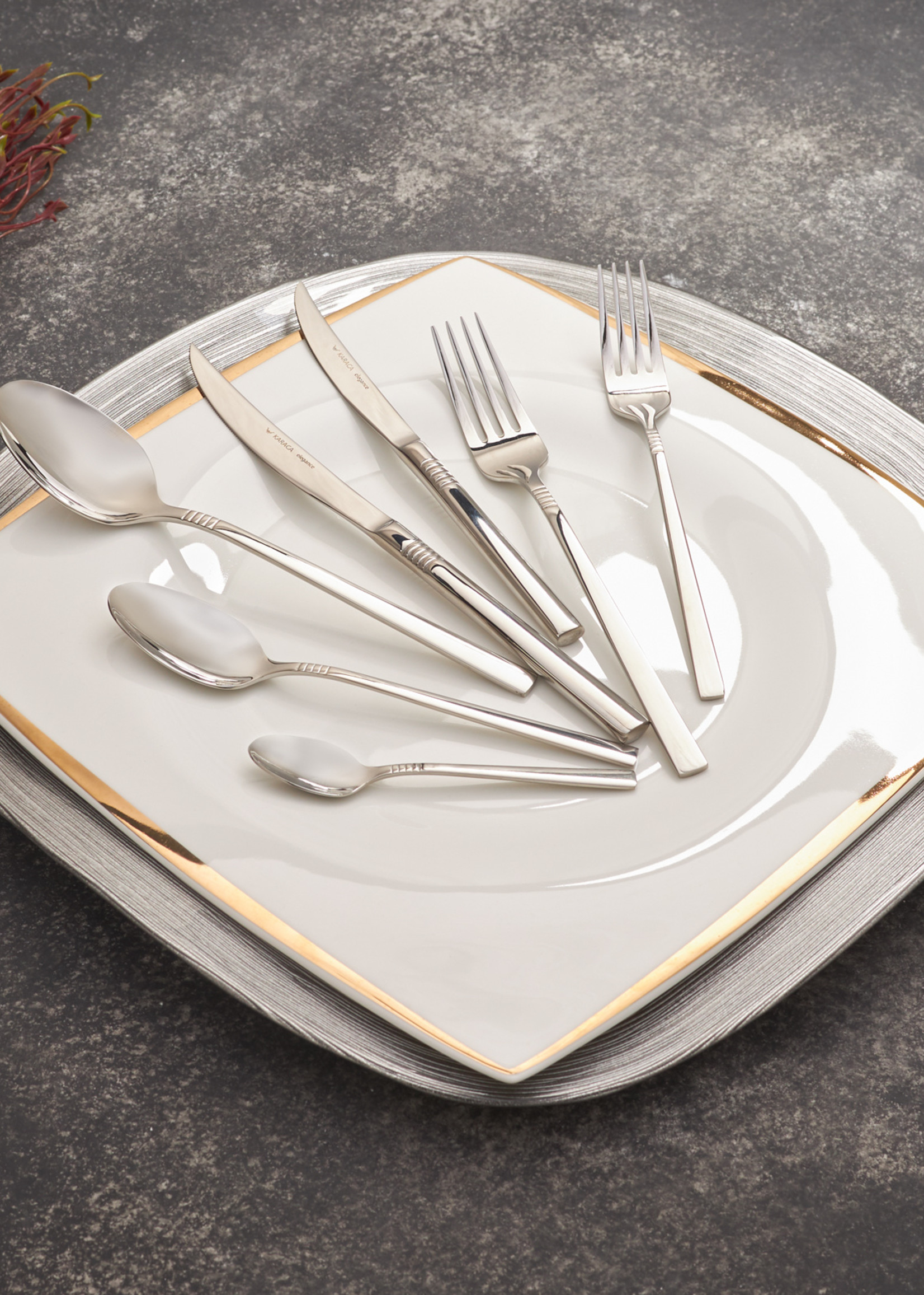 Karaca 84 Pieces 12 Person Elegance Nil Cutlery Set