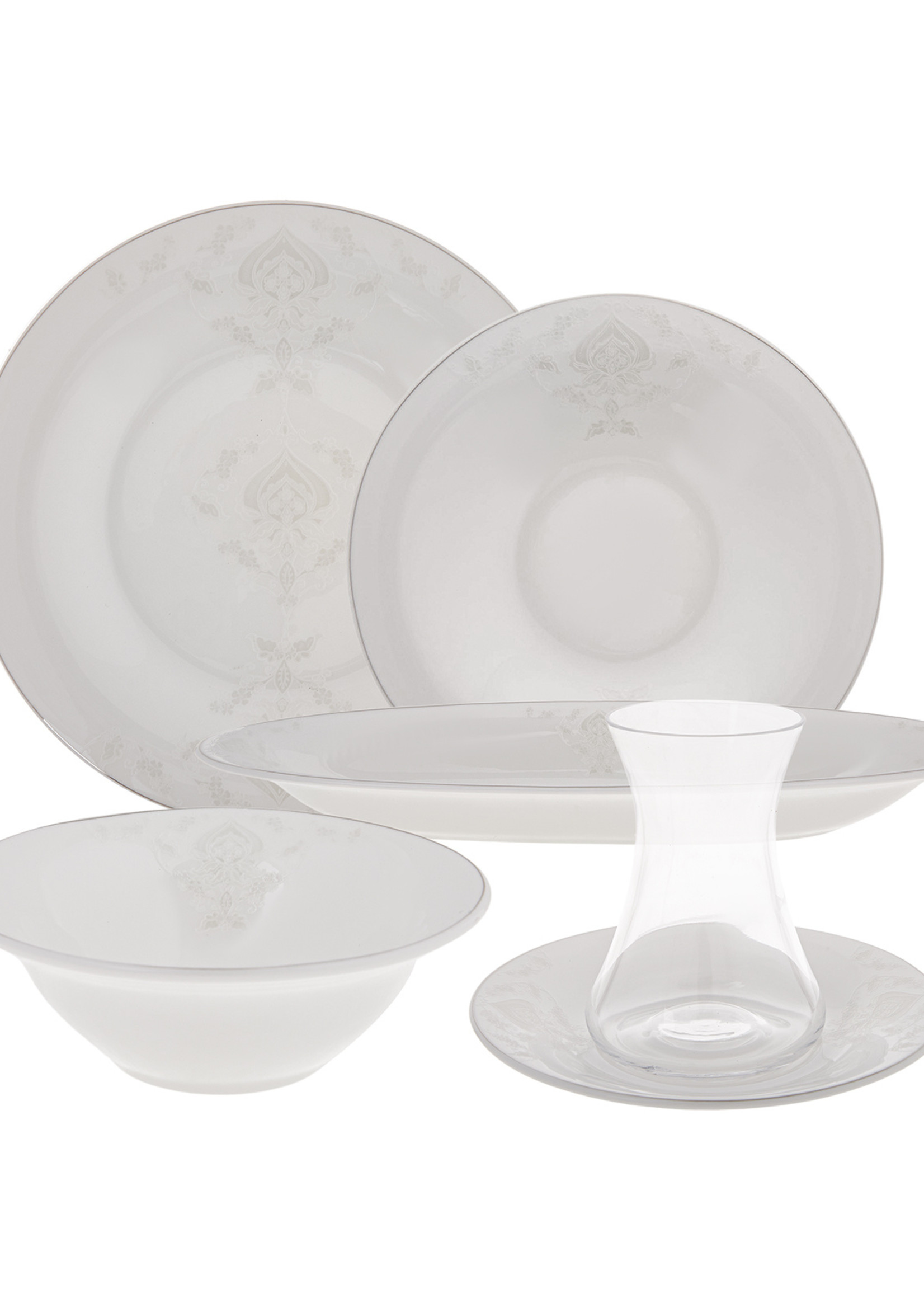 Karaca Fine Pearl New Bella 26 Pieces Breakfast/Service Set for 6 Persons