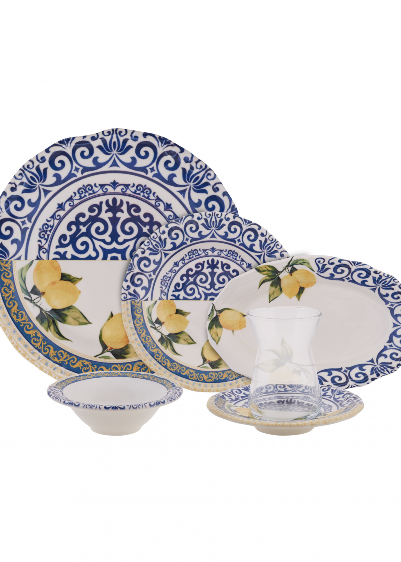 Karaca Lemon 26 Pcs Breakfast/Serving Set for 6 Persons