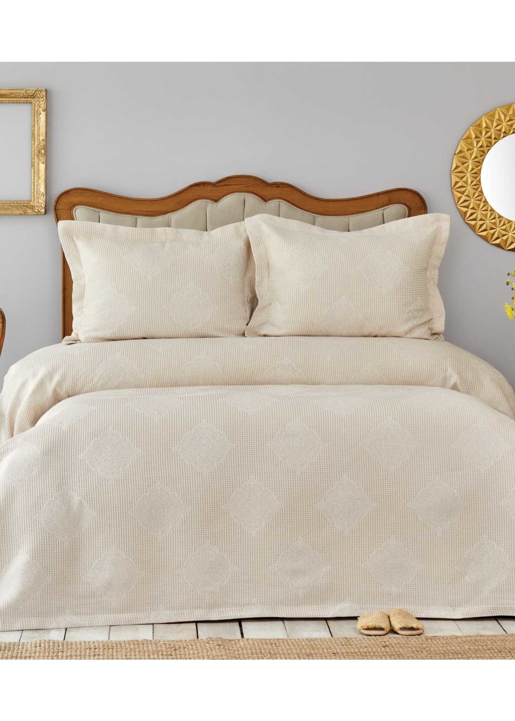 Karaca Home Eva Beige Double Bedspread Set