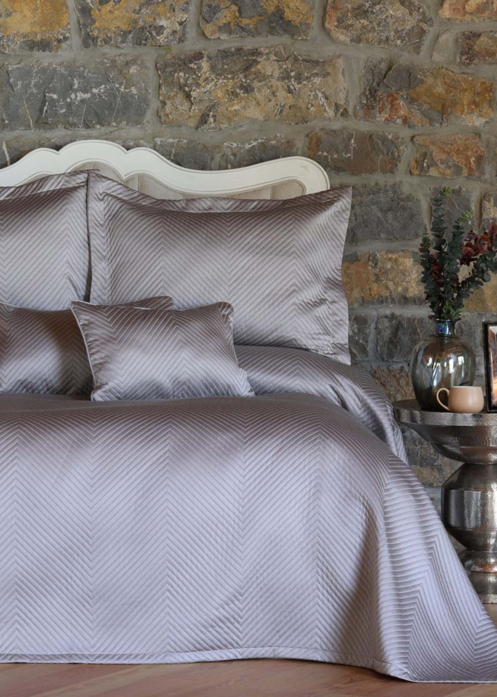 Karaca Home White Colletion Ice Gray Double Bedspread