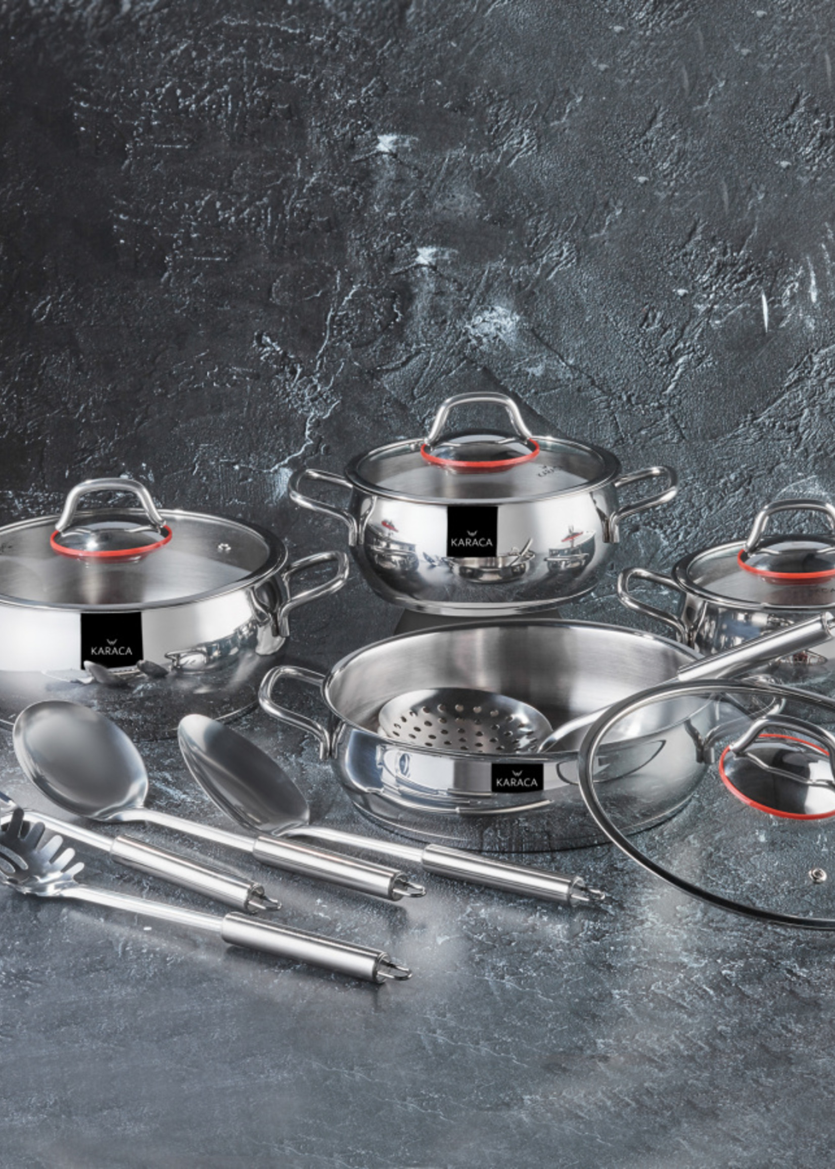 Karaca Emirgan Steel 13 Piece Cookware Set