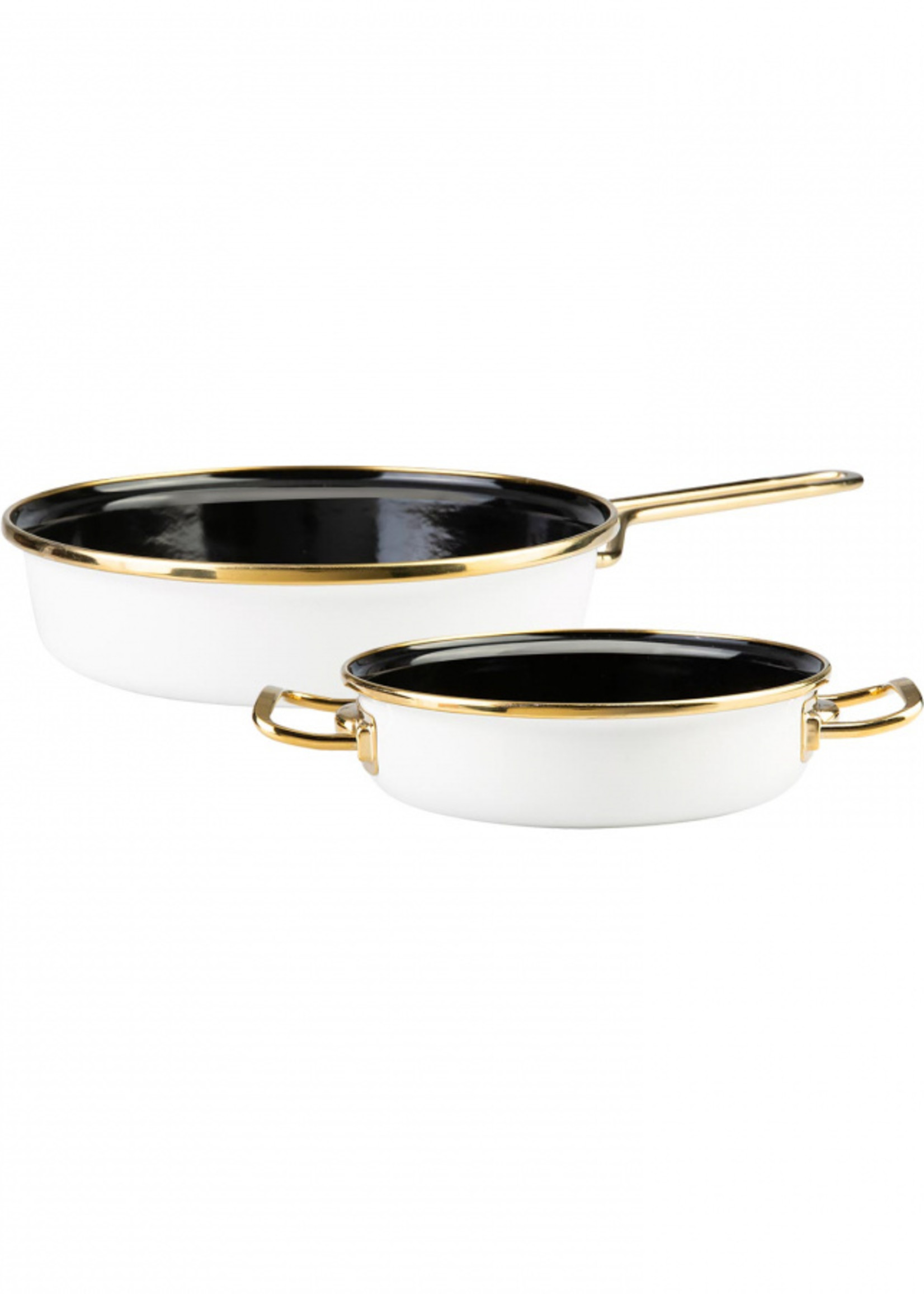 Karaca Retro Enamel Cream Frying Pan Set