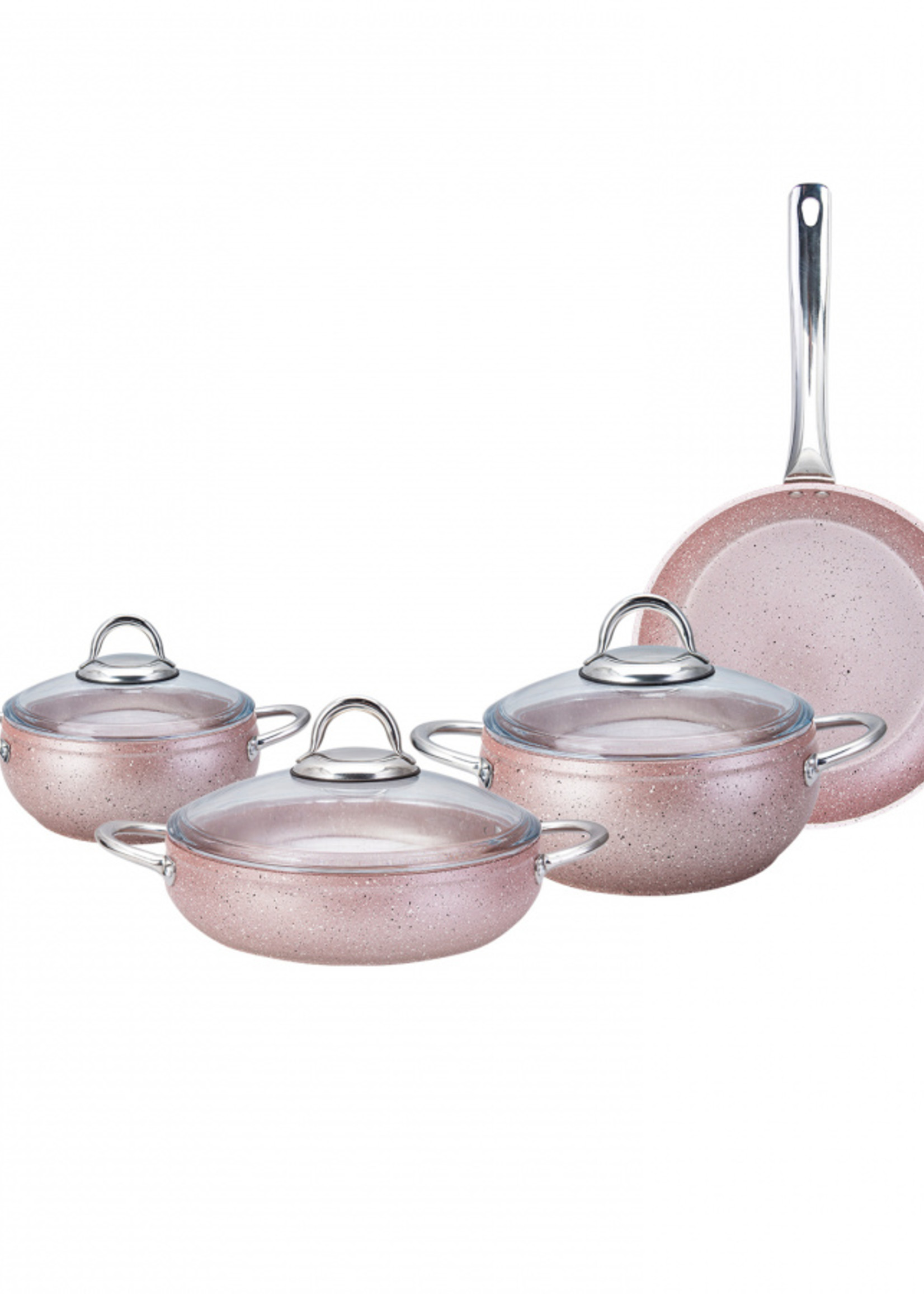 Karaca Avanos Rose Bio Granite 7 Piece Cookware Set