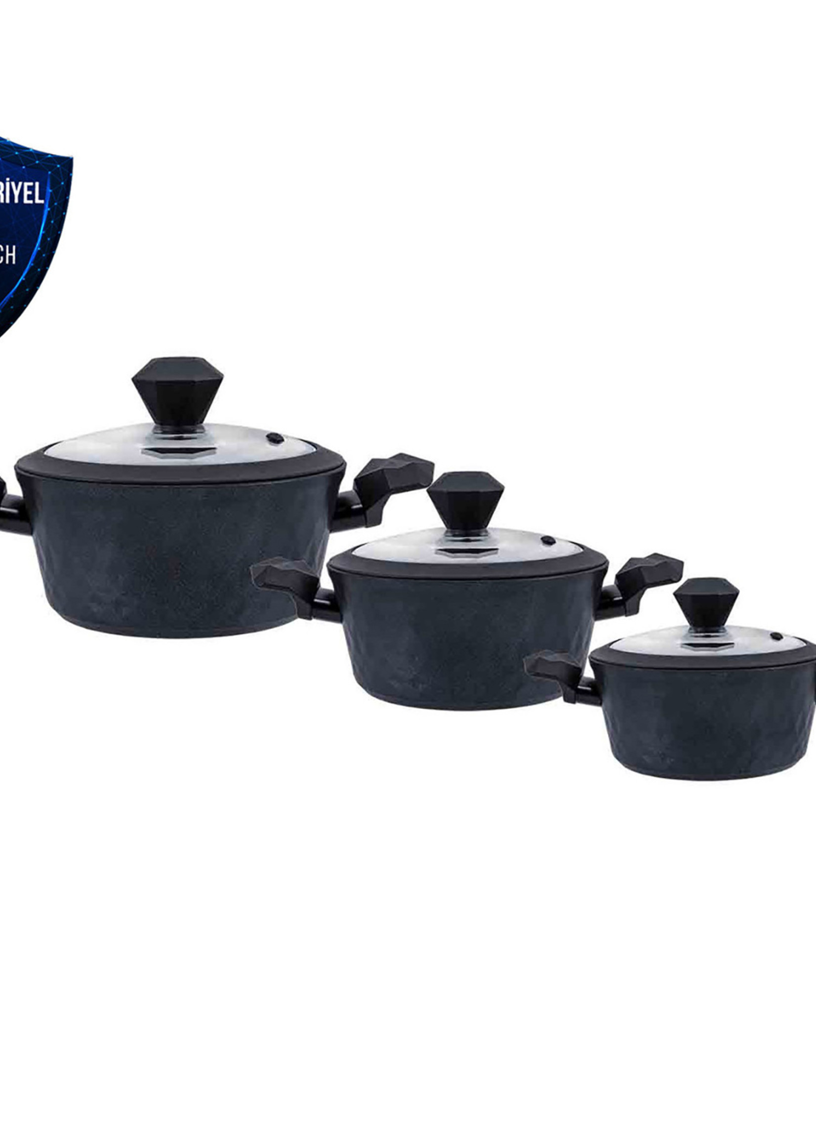 Karaca Bio Diamond Antibacterial Handle Induction Based 6 Piece Cookware Set