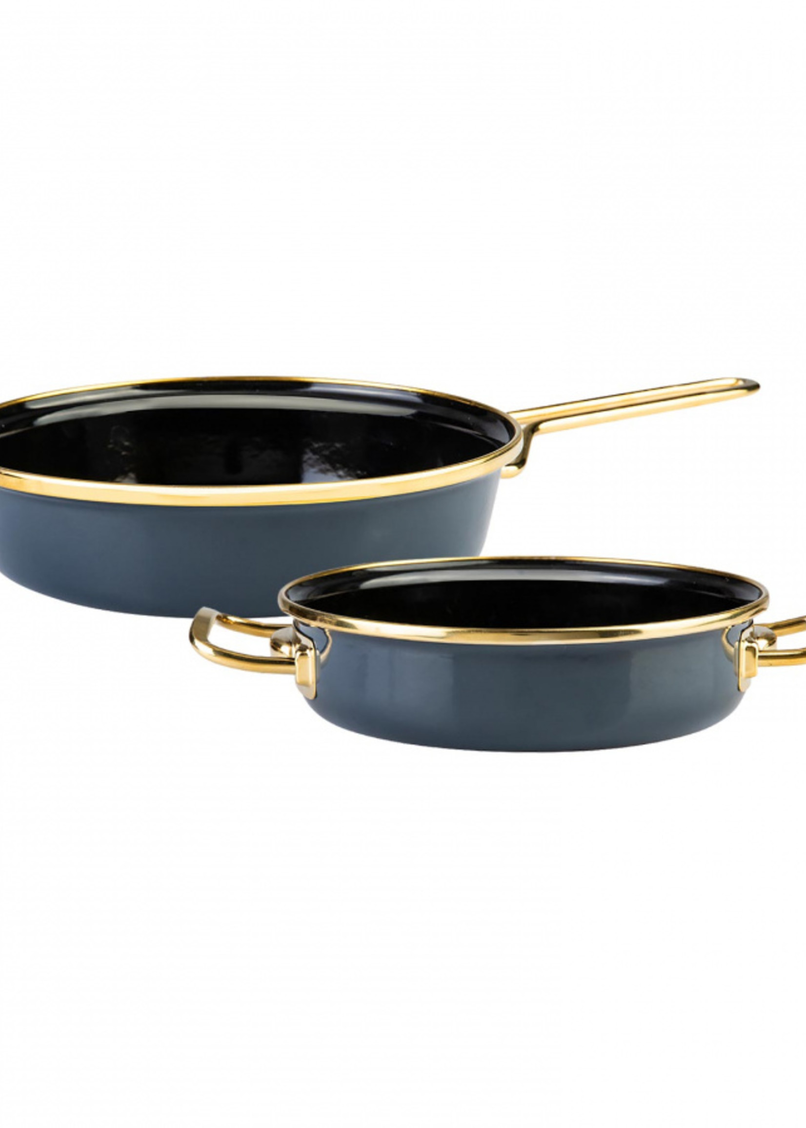 Karaca Retro Enamel Anthracite Frying Pan Set
