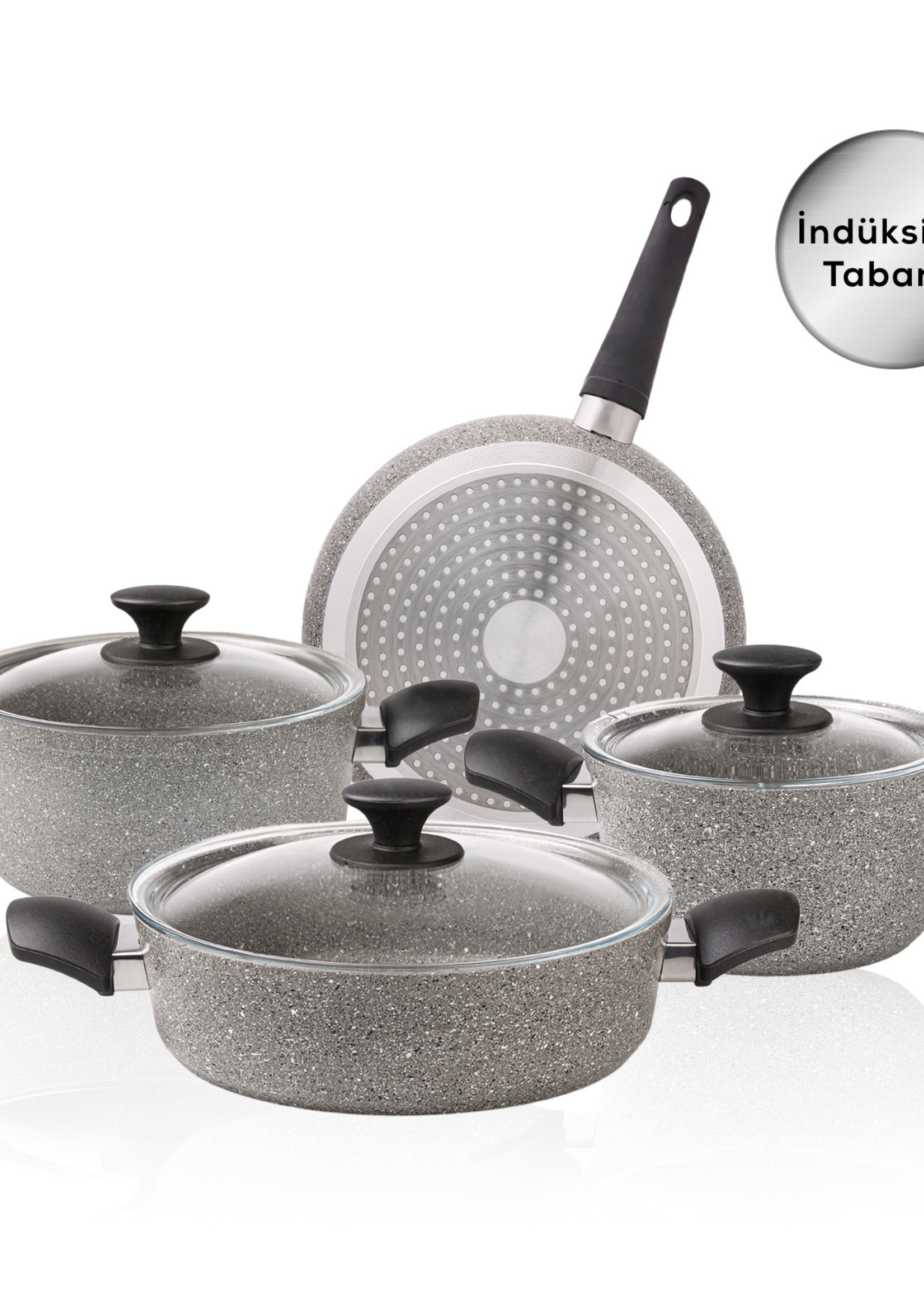 Karaca Biogranit Gray New 7 Piece Cookware Set