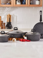Karaca Atlas Bio Granite 7 Piece Cookware Set