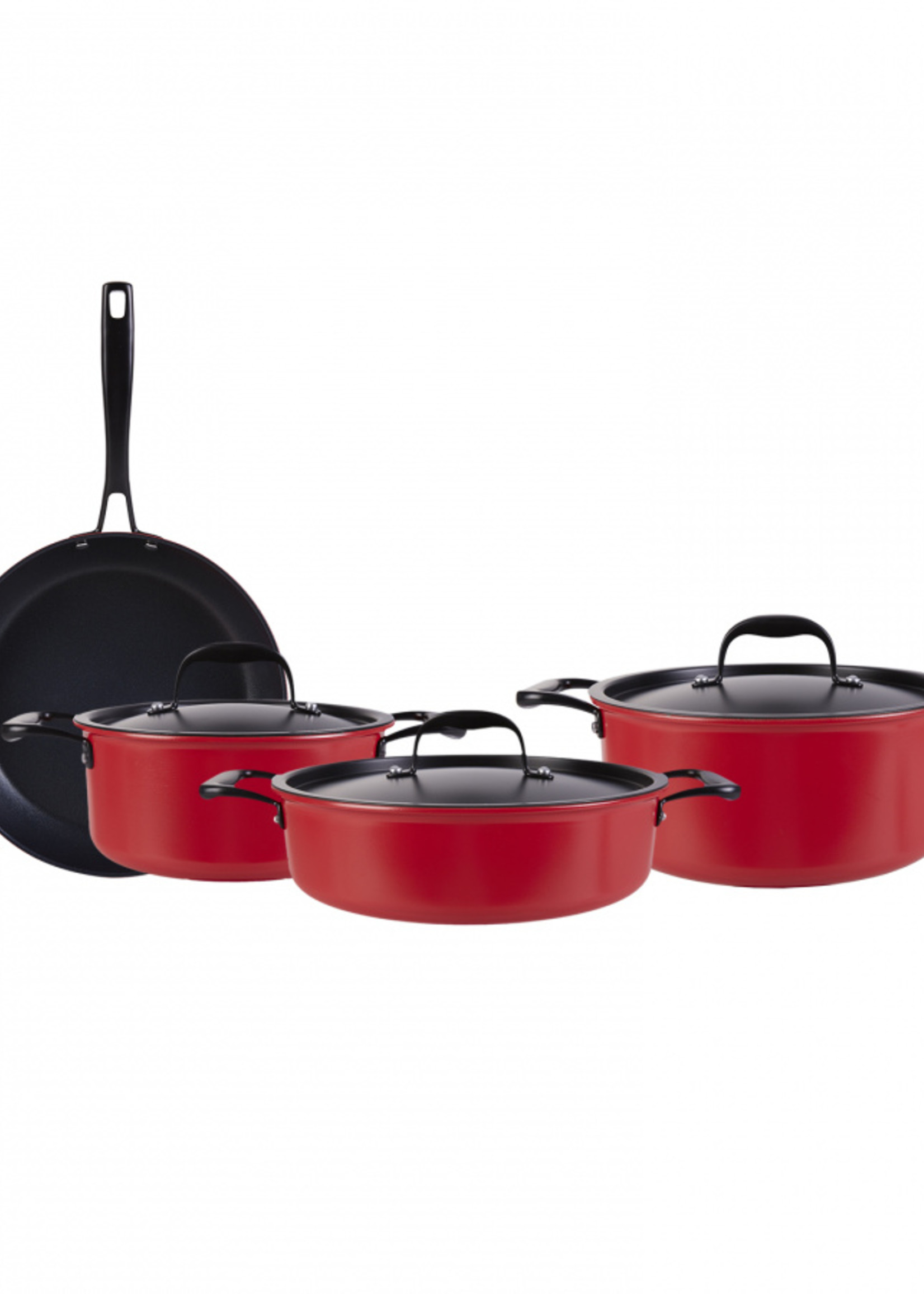 Karaca Bio Diamond Pro Induction Based Japanese Red 7 Piece Cookware Set