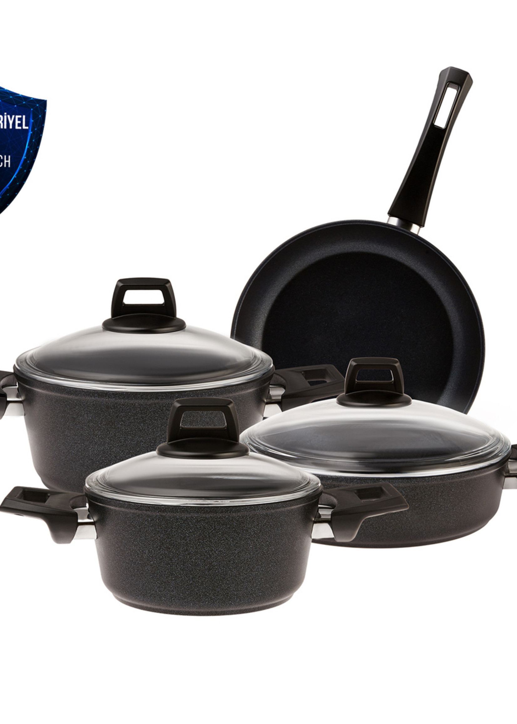 Karaca Bio Diamond Power Antibacterial Handle Induction Base 7 Piece Cookware Set