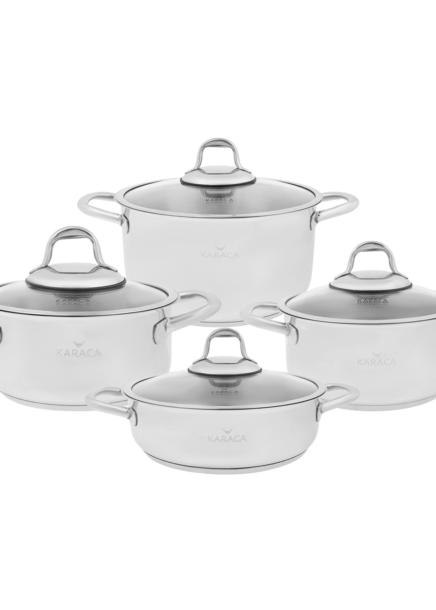 Karaca Granada 8 Pieces Steel Cookware Set