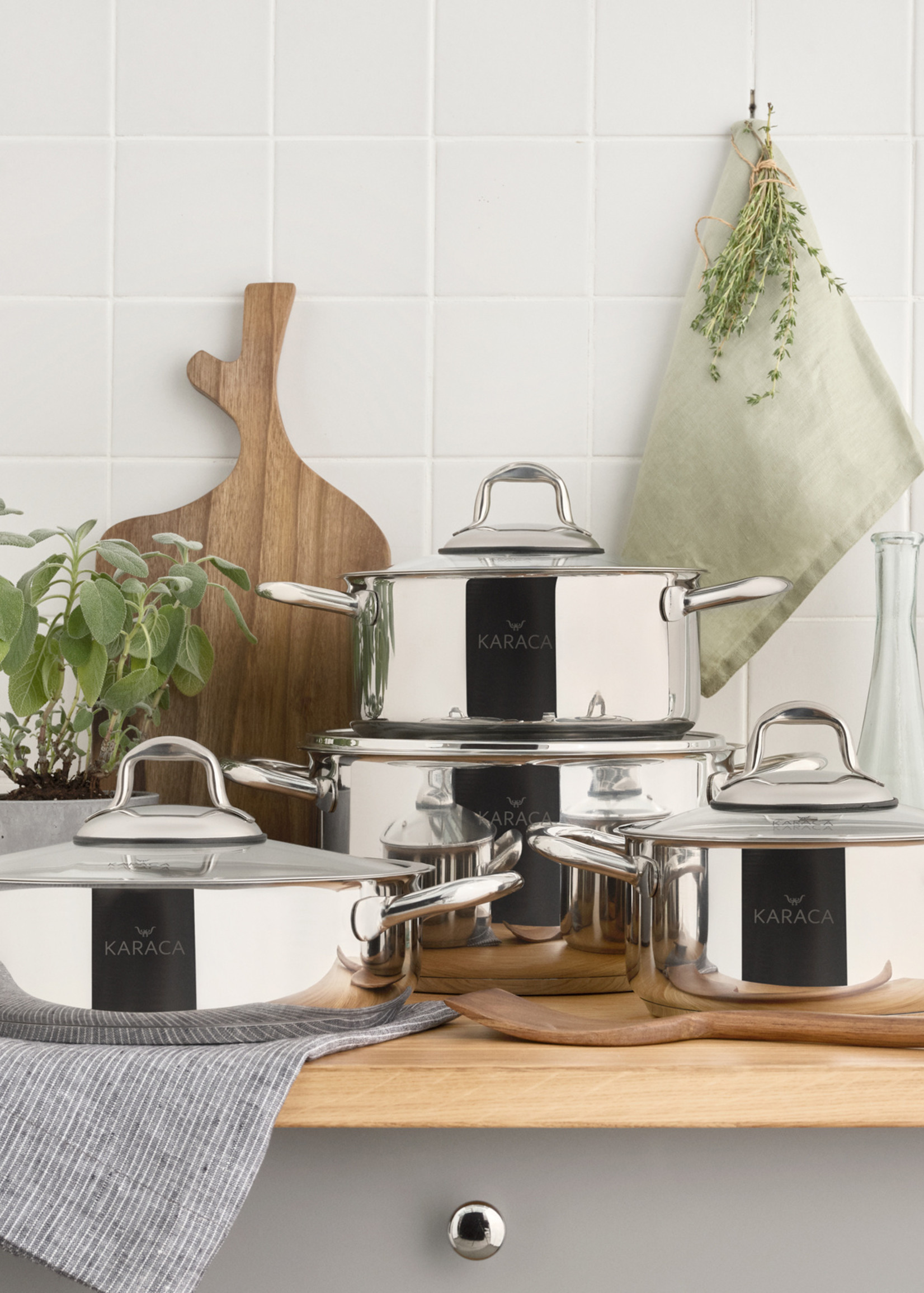 Karaca Granada 8 Pieces Steel Cookware Set